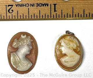 Two (2) Miniature Carved Shell Cameos.