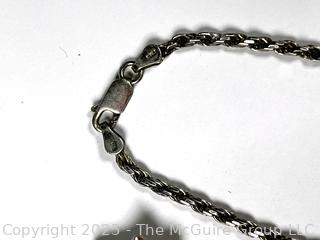 Sterling Silver Chain Bracelet and Two (2) Pendants