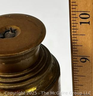 English Three (3) Draw Brass with Mahogany Surround Terrestrial Refractor Telescope, Circa 1820