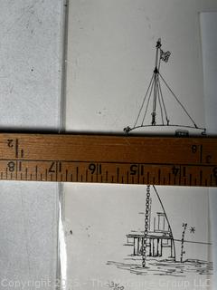 Collection of Nine (9) Unframed Prints of U.S. Naval Ships by Frances Smith.