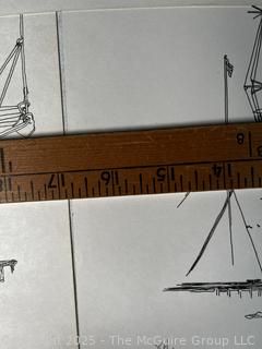 Set of Eight (8) Unframed Prints of U.S. Naval Ships by Frances Smith.