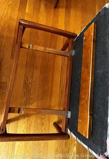 Danish Mid Century Modern Upholstered Reclining Armchair with Adjustable Ottoman, Made in Sweden. In the style of Arnt Lande {Pickup Location: 311 Chestnut St., Falls Church City, VA 22046}