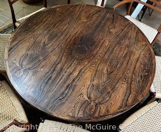 Dyrlund Danish Mid Century Lotus Flip Flap Circular Dining Table. Measures 47" Diameter and Expands to 69" Diameter with Extensions. {Pickup Location: 311 Chestnut St., Falls Church City, VA 22046}  
