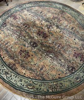Kharma Traditional Persian Indoor Round Area Rug.  118" diameter  {Pickup Location: 311 Chestnut St., Falls Church City, VA 22046}