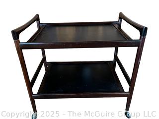 Mid Century Dyrlund Made in Denmark Two (2) Level Bar Cart on Casters  {Pickup Location: 311 Chestnut St., Falls Church City, VA 22046}