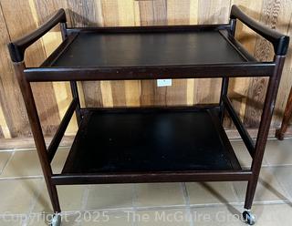 Mid Century Dyrlund Made in Denmark Two (2) Level Bar Cart on Casters  {Pickup Location: 311 Chestnut St., Falls Church City, VA 22046}