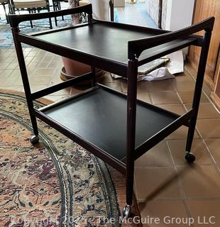 Mid Century Dyrlund Made in Denmark Two (2) Level Bar Cart on Casters  {Pickup Location: 311 Chestnut St., Falls Church City, VA 22046}