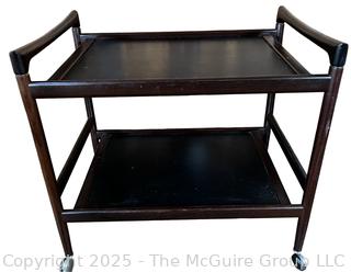 Mid Century Dyrlund Made in Denmark Two (2) Level Bar Cart on Casters  {Pickup Location: 311 Chestnut St., Falls Church City, VA 22046}