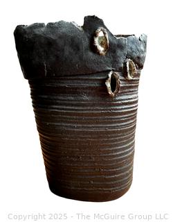 Unglazed Artesian Made Pottery Vase.  12"  {Pickup Location: 311 Chestnut St., Falls Church City, VA 22046}