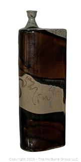 Heavy Glazed Pottery Art Vase Signed by Artist Rita Schaefer.  17" {Pickup Location: 311 Chestnut St., Falls Church City, VA 22046}