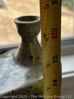 Heavy Glazed Pottery Art Vase Signed by Artist Rita Schaefer.  17" {Pickup Location: 311 Chestnut St., Falls Church City, VA 22046}