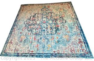 Safavieh Madison Blue Medallion Distressed Rug. Measures 120 x 120"  {Pickup Location: 311 Chestnut St., Falls Church City, VA 22046}