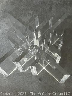 Heavy Beveled Glass Top 42" Square Table on Plexi Base {Pickup Location: 311 Chestnut St., Falls Church City, VA 22046}
