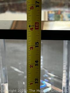 Heavy Beveled Glass Top 42" Square Table on Plexi Base {Pickup Location: 311 Chestnut St., Falls Church City, VA 22046}
