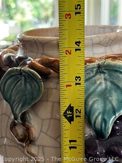 Fuyuan Porcelain Arts & Crafts Vase with Grapes. 14" tall  {Pickup Location: 311 Chestnut St., Falls Church City, VA 22046}
