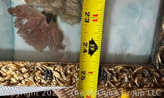 Victorian Framed Oil on Glass of Still Life of Flowers 12" x 26"  {Pickup Location: 311 Chestnut St., Falls Church City, VA 22046}