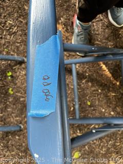 Two (2) Blue Wood Director Chairs, No Canvas Seat.  {Pickup Location: 311 Chestnut St., Falls Church City, VA 22046}