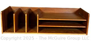 Nordisk Andels Eksport Danish Modern Mid Century Teak Wood Desk Organizer  {Pickup Location: 311 Chestnut St., Falls Church City, VA 22046}