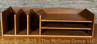 Nordisk Andels Eksport Danish Modern Mid Century Teak Wood Desk Organizer  {Pickup Location: 311 Chestnut St., Falls Church City, VA 22046}