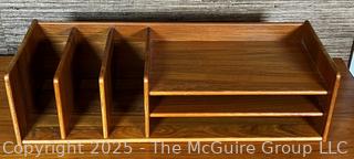 Nordisk Andels Eksport Danish Modern Mid Century Teak Wood Desk Organizer  {Pickup Location: 311 Chestnut St., Falls Church City, VA 22046}