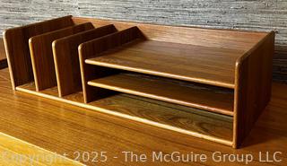 Nordisk Andels Eksport Danish Modern Mid Century Teak Wood Desk Organizer  {Pickup Location: 311 Chestnut St., Falls Church City, VA 22046}