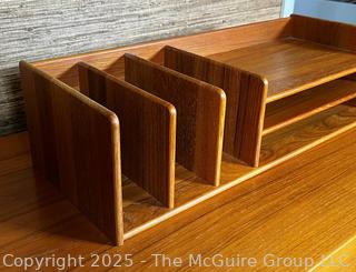 Nordisk Andels Eksport Danish Modern Mid Century Teak Wood Desk Organizer  {Pickup Location: 311 Chestnut St., Falls Church City, VA 22046}