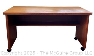 Mid Century Danish Style Desk on Wheels. 24"x 26" x 48"  {Pickup Location: 311 Chestnut St., Falls Church City, VA 22046}