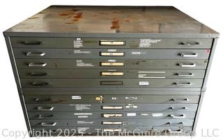 Ten (10) Drawer Steel Flat File Cabinet. 21" x 35" x 54"  {Pickup Location: 311 Chestnut St., Falls Church City, VA 22046}
