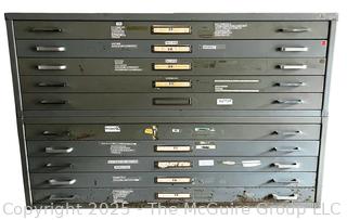 Ten (10) Drawer Steel Flat File Cabinet. 21" x 35" x 54"  {Pickup Location: 311 Chestnut St., Falls Church City, VA 22046}