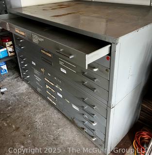 Ten (10) Drawer Steel Flat File Cabinet. 21" x 35" x 54"  {Pickup Location: 311 Chestnut St., Falls Church City, VA 22046}