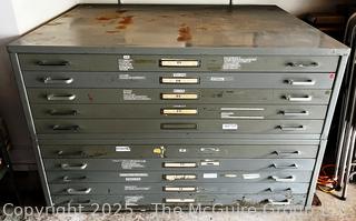 Ten (10) Drawer Steel Flat File Cabinet. 21" x 35" x 54"  {Pickup Location: 311 Chestnut St., Falls Church City, VA 22046}