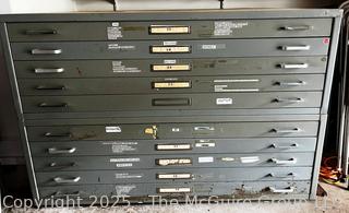 Ten (10) Drawer Steel Flat File Cabinet. 21" x 35" x 54"  {Pickup Location: 311 Chestnut St., Falls Church City, VA 22046}