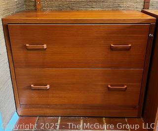 Mid Century Modern Two Drawer Teak File Cabinet w/Key {Pickup Location: 311 Chestnut St., Falls Church City, VA 22046}