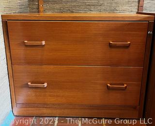 Mid Century Modern Two Drawer Teak File Cabinet w/Key {Pickup Location: 311 Chestnut St., Falls Church City, VA 22046}