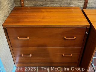 Mid Century Modern Two Drawer Teak File Cabinet w/Key {Pickup Location: 311 Chestnut St., Falls Church City, VA 22046}