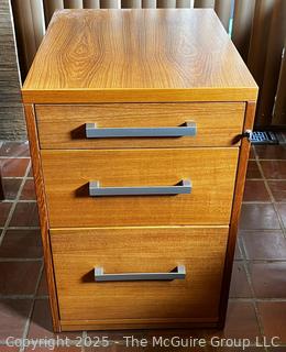 Three (3) Drawer Side Table w/Key  {Pickup Location: 311 Chestnut St., Falls Church City, VA 22046}