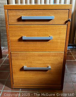 Three (3) Drawer Side Table w/Key  {Pickup Location: 311 Chestnut St., Falls Church City, VA 22046}