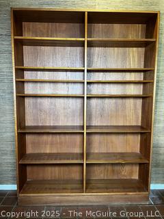 Mid Century Modern Teak Double Bookcase.  77" x 54" x 12"  {Pickup Location: 311 Chestnut St., Falls Church City, VA 22046}