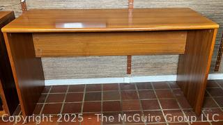 Mid Century Modern Teak Wood Executive Office Desk.  23" x 54" x 29"  {Pickup Location: 311 Chestnut St., Falls Church City, VA 22046}