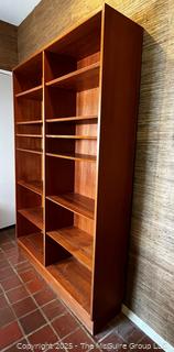 Mid Century Modern Teak Double Bookcase.  77" x 54" x 12"  {Pickup Location: 311 Chestnut St., Falls Church City, VA 22046}