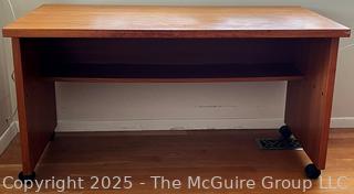 Mid Century Danish Style Desk on Wheels. 24"x 26" x 48"  {Pickup Location: 311 Chestnut St., Falls Church City, VA 22046}