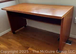 Mid Century Danish Style Desk on Wheels. 24"x 26" x 48"  {Pickup Location: 311 Chestnut St., Falls Church City, VA 22046}