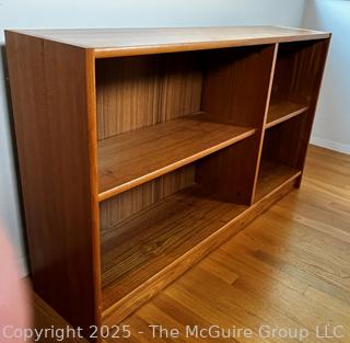 Mid-Century Teak Low Compact Bookcase.  49" x 12" {Pickup Location: 311 Chestnut St., Falls Church City, VA 22046}