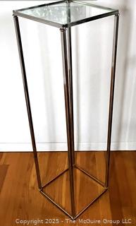 Mid Century Chrome and Glass Pillar Stand  {Pickup Location: 311 Chestnut St., Falls Church City, VA 22046}