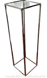 Mid Century Chrome and Glass Pillar Stand  {Pickup Location: 311 Chestnut St., Falls Church City, VA 22046}