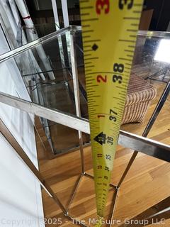 Mid Century Chrome and Glass Pillar Stand  {Pickup Location: 311 Chestnut St., Falls Church City, VA 22046}