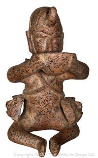 Terracotta Aztec Warrior Sculpture.  16" tall  {Pickup Location: 311 Chestnut St., Falls Church City, VA 22046}