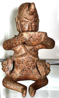 Terracotta Aztec Warrior Sculpture.  16" tall  {Pickup Location: 311 Chestnut St., Falls Church City, VA 22046}