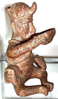 Terracotta Aztec Warrior Sculpture.  16" tall  {Pickup Location: 311 Chestnut St., Falls Church City, VA 22046}