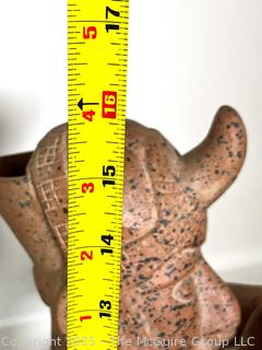 Terracotta Aztec Warrior Sculpture.  16" tall  {Pickup Location: 311 Chestnut St., Falls Church City, VA 22046}
